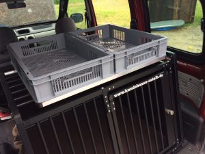 Hundeboxen Ostalb HBO - Hier die Fiat 500 Box mit Inhalt